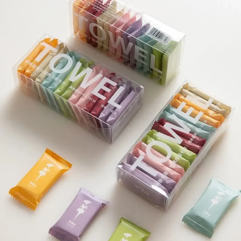 14pcs Disposable Compressed Towels – Travel-Ready & Skin-Friendly!