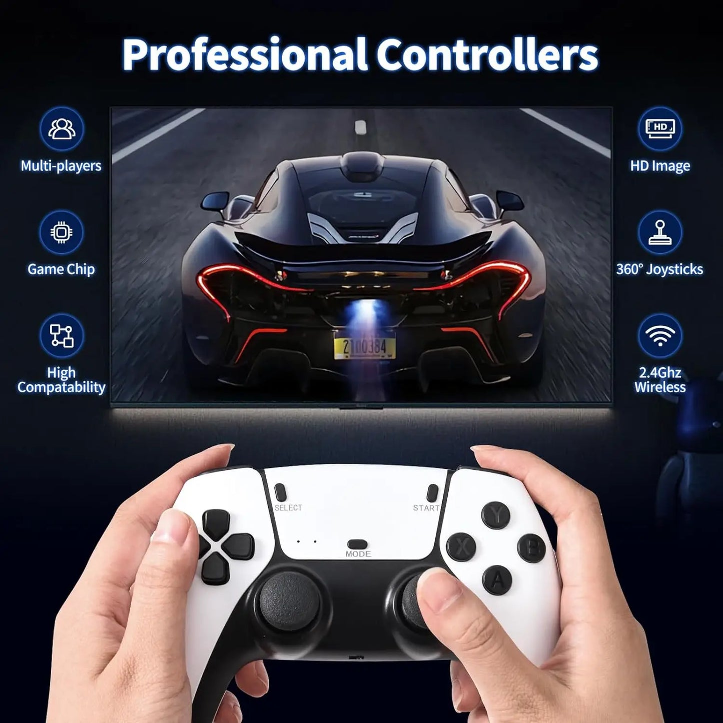 M15 4K Retro Game Stick with Wireless Controllers