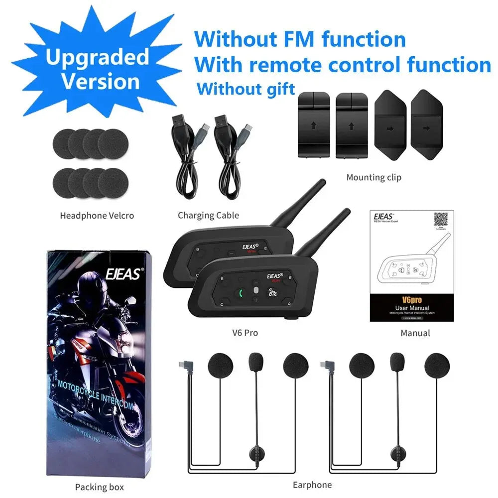 EJEAS V6 Pro+ Bluetooth Motorcycle Intercom