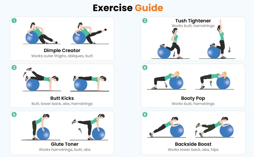 Anti-Burst Yoga Ball for Fitness & Rehab