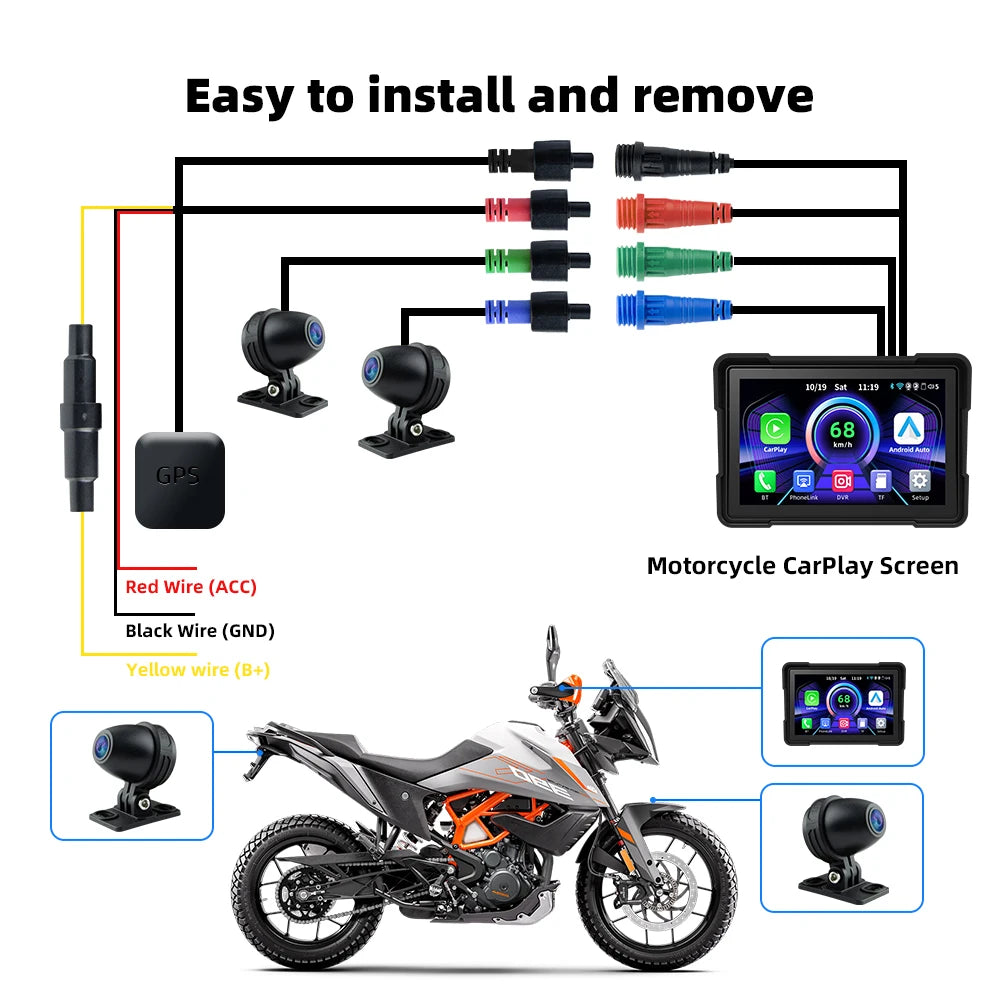 EKIY 5″ Wireless CarPlay & Android Auto GPS Display