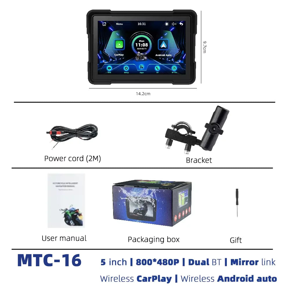 EKIY 5″ Wireless CarPlay & Android Auto GPS Display