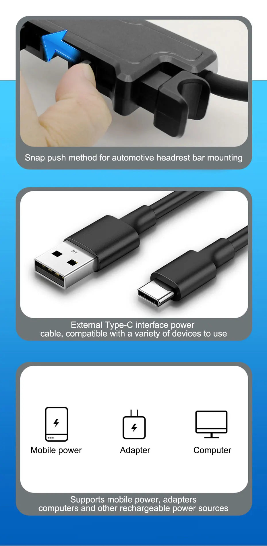 SEAMETAL Dual Head Car USB Cooling Fan