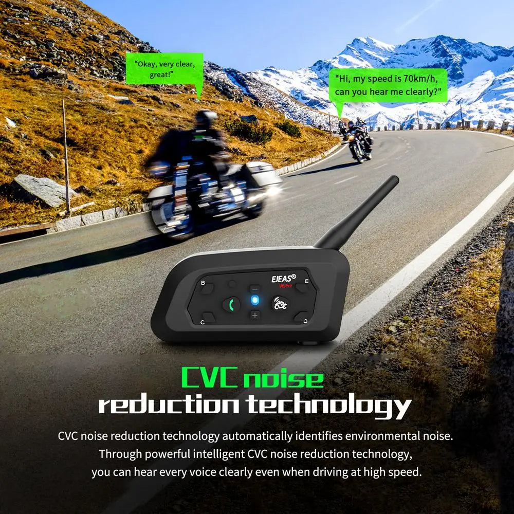 EJEAS V6 PRO+ Bluetooth Motorcycle Intercom 800M