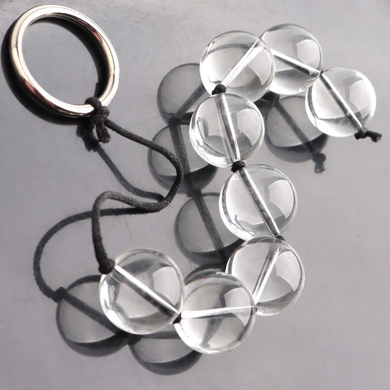 5 Sizes Glass Anal Beads Butt Plug Set
