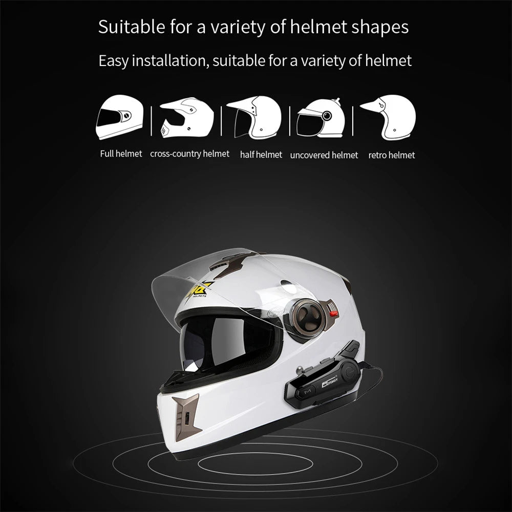 Bluetooth Motorcycle Helmet Intercom V5.3 1000M