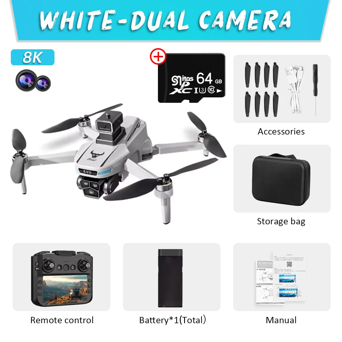 New SG901 MAX GPS Drone Professional 8K Camera Aerial FPV Brush Avoiding Obstacle - Clickilix
