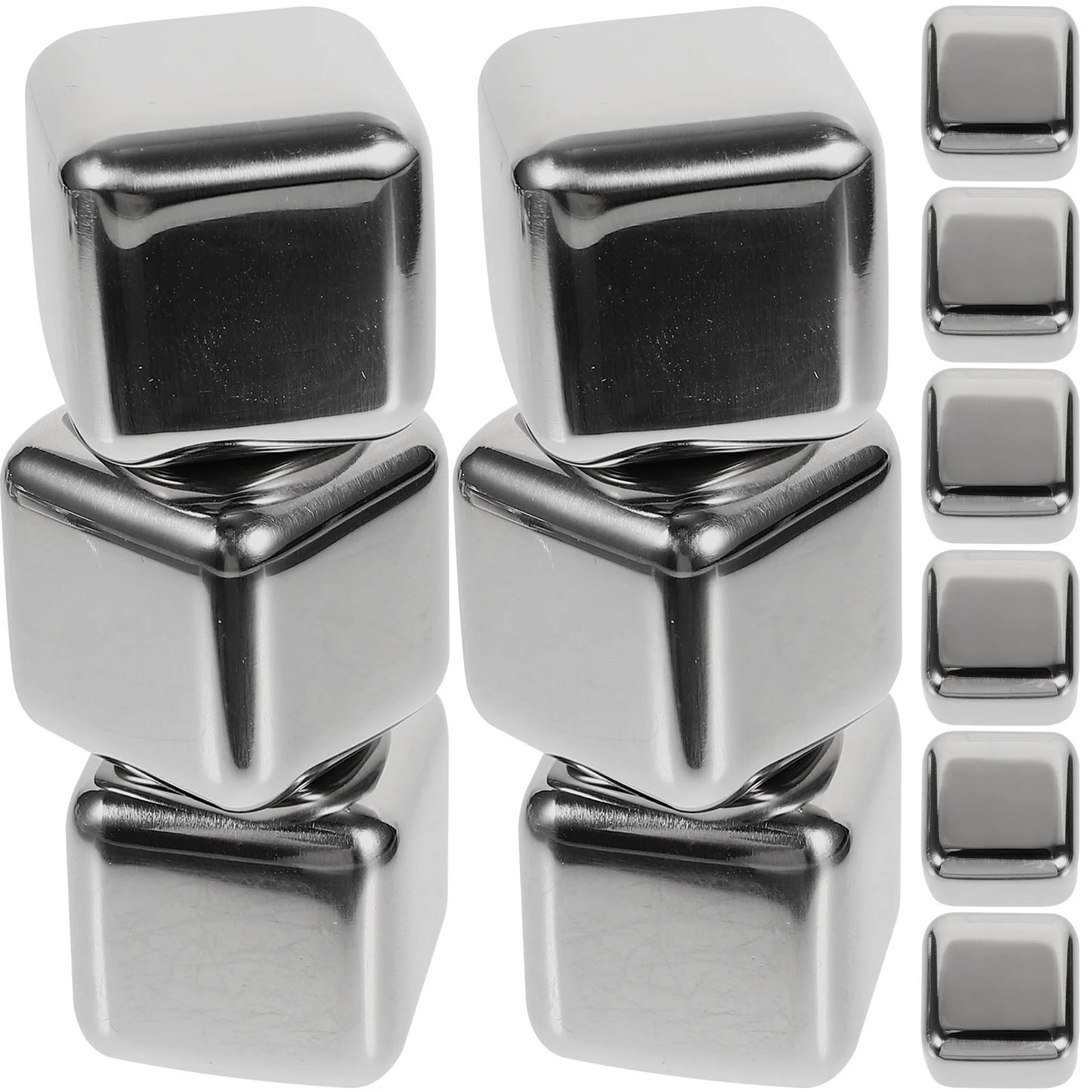 12pcs Stainless Steel Whiskey Ice Cubes Set