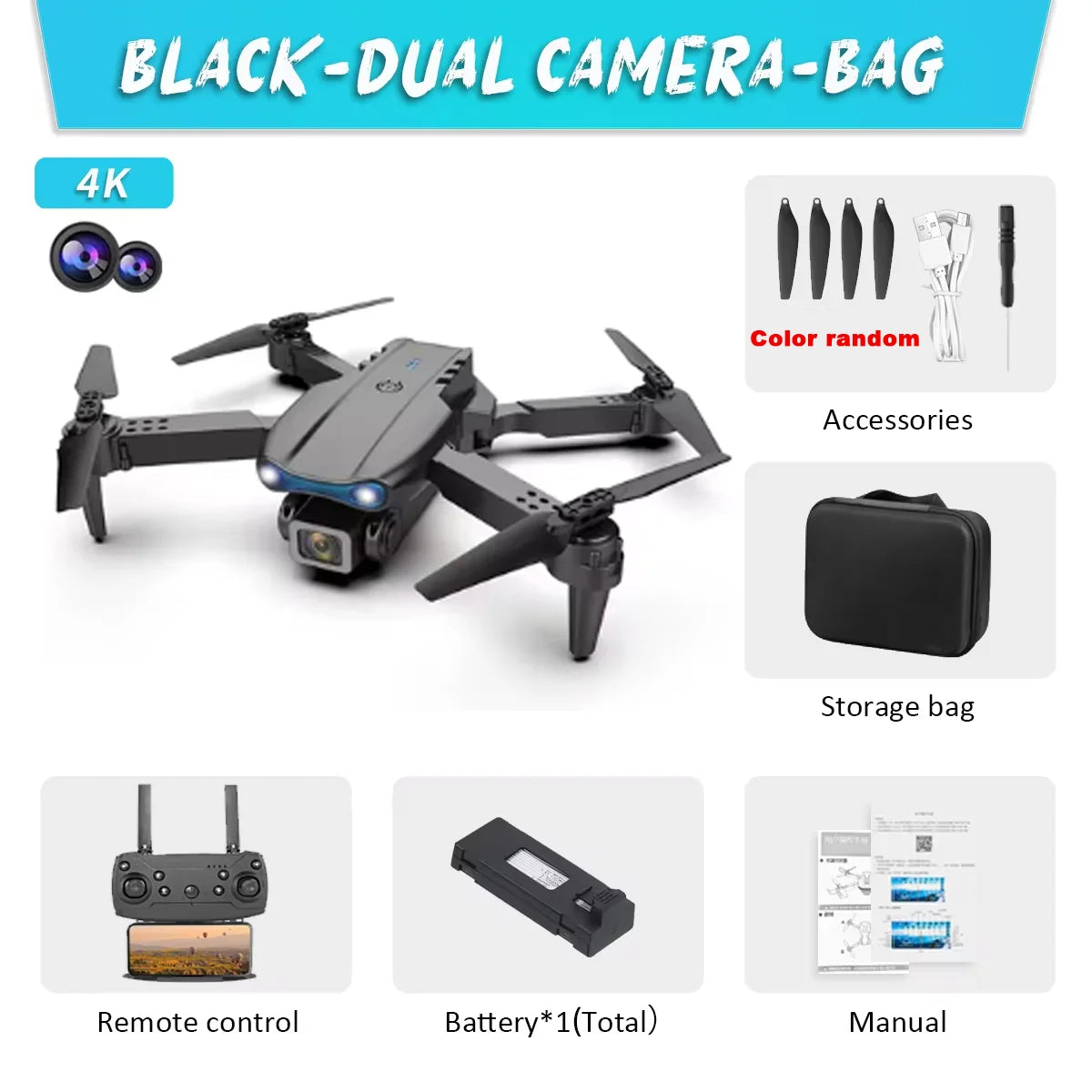E99 K3 Pro Drone HD Professional 4k drone Dual Camera - Clickilix