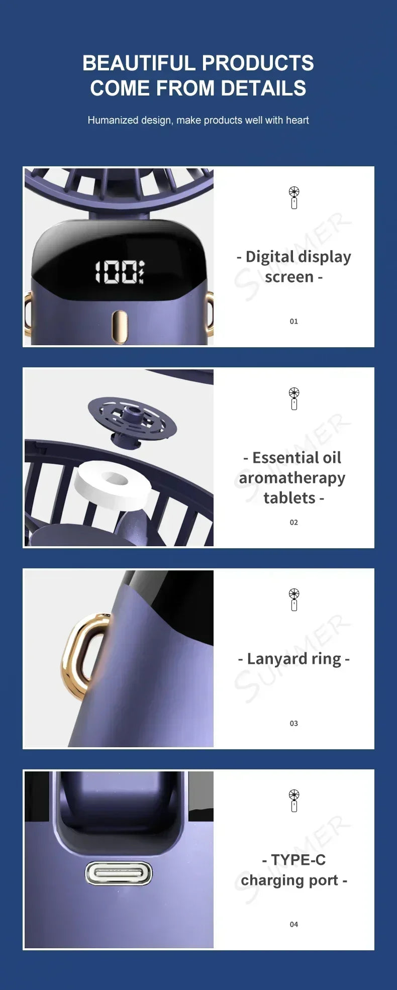 Portable Neck Air Conditioner Mini USB Fan