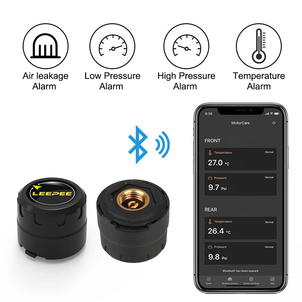 Motorcycle Bluetooth TPMS Tire Pressure Monitor
