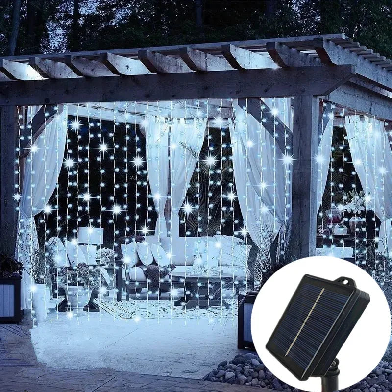 Outdoo Solar Curtain Lights Garden Light Fairy Lights LED Lights