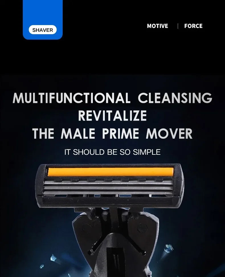 Triple-Layer Men's Reusable Shaver Razor