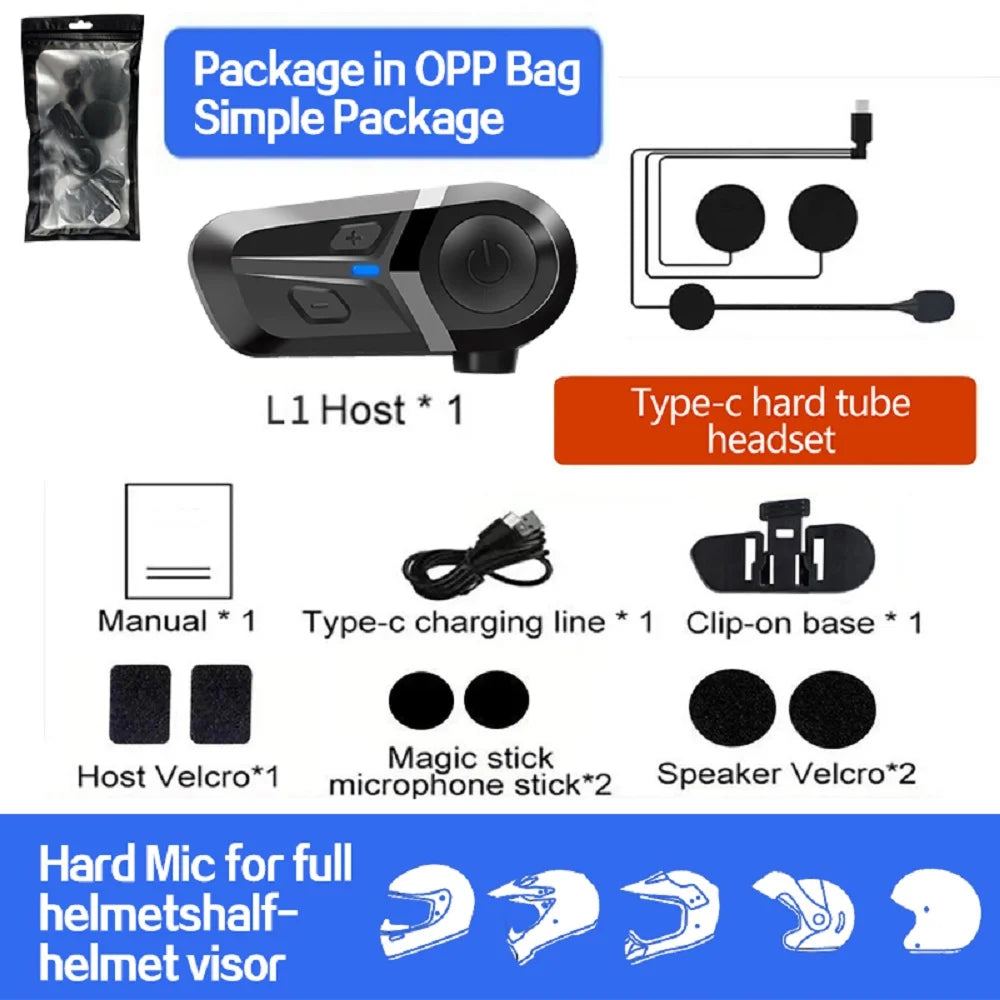 Bluetooth 5.3 Wireless Motorcycle Helmet Headset