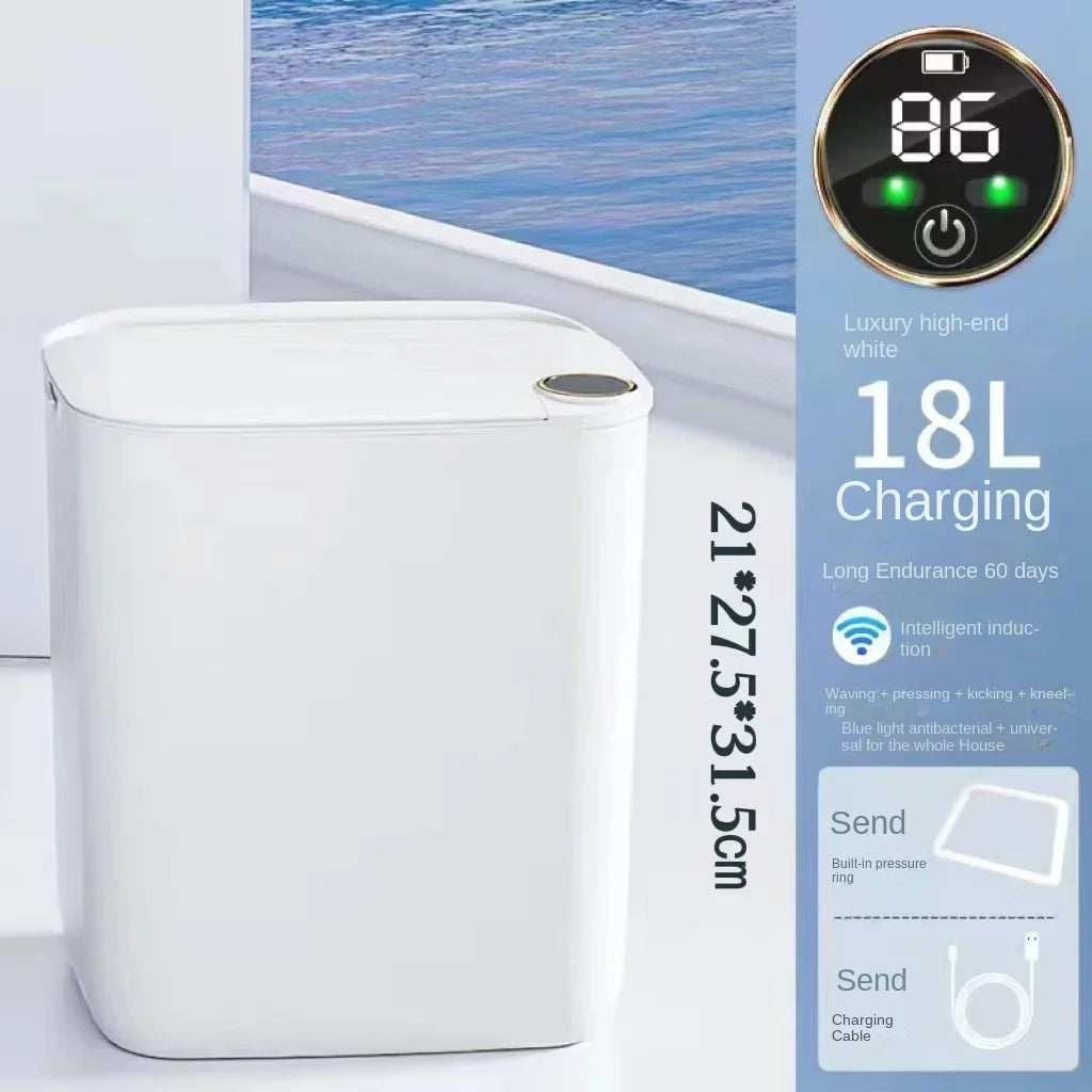 18L Smart Sensor Trash Can with Type-C Charging