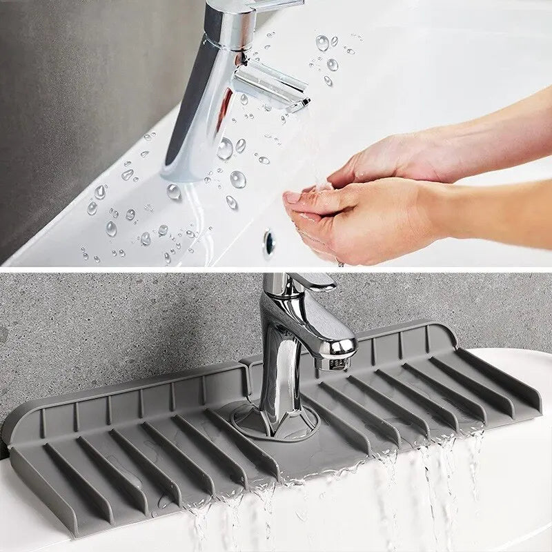 Silicone Faucet Mat & Sink Splash Guard – 2-in-1 Drying Pad