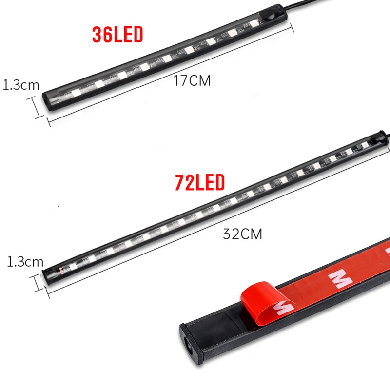 LED Motorcycle Car Ambient Light Strip Kit