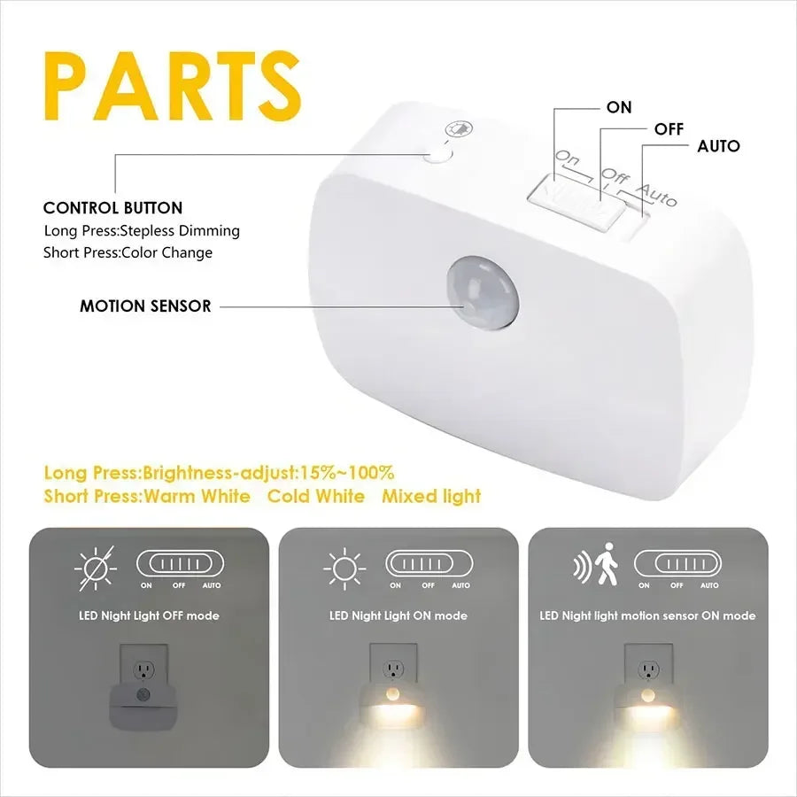 Plug-In LED Motion Sensor Night Light EU