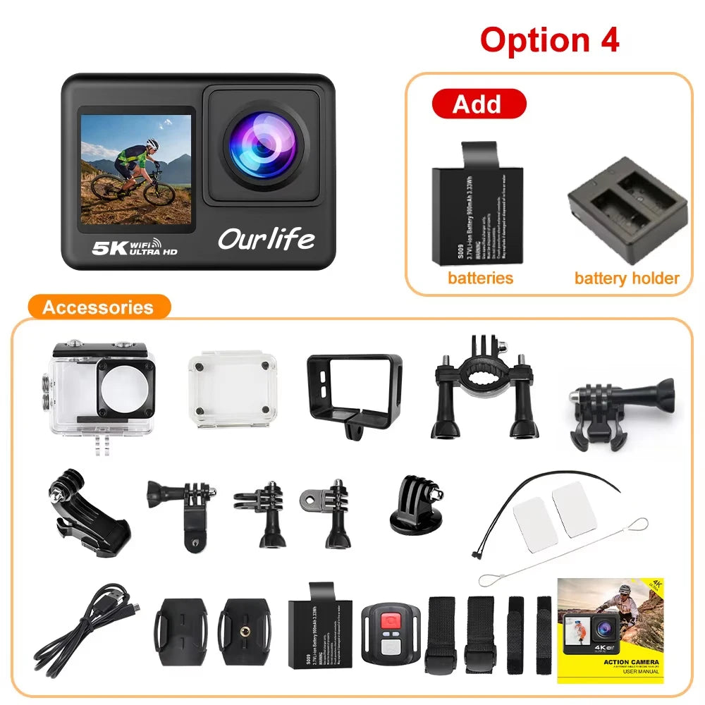 Shoot in ultra clarity with this 5K dual-screen action camera!