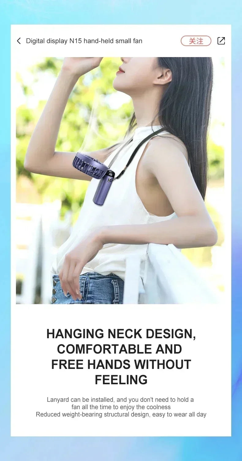 Rechargeable Neck Fan Mini Air Cooler