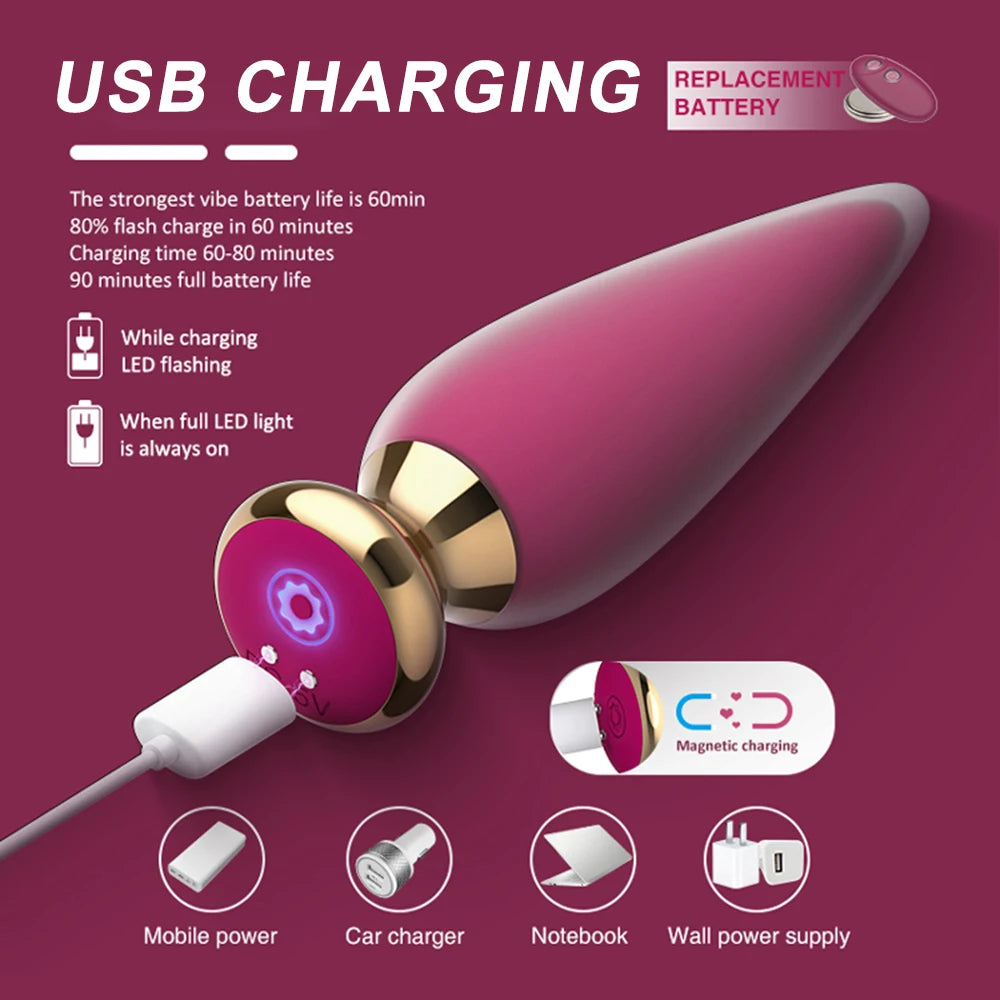 Wireless Remote Anal Vibrator for Men & Women