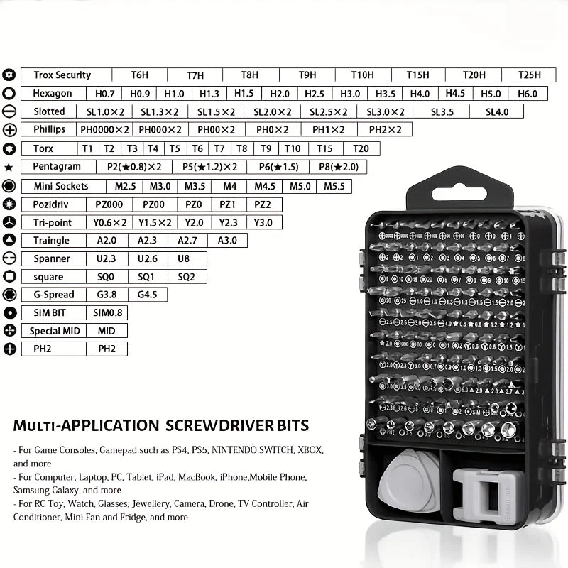 115-Piece Precision Screwdriver Set for Electronics Repair