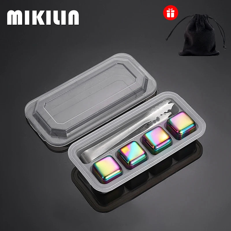 Reusable Stainless Steel Whiskey Ice Cubes Set