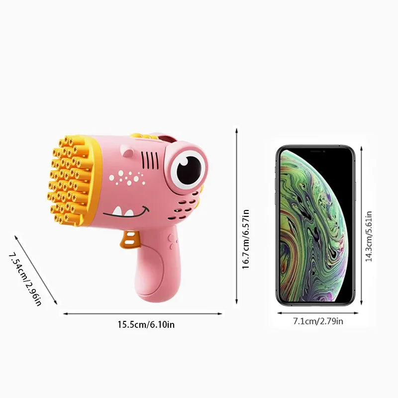 40-Hole Dinosaur Bubble Machine – Electric Bubble Fun Gun