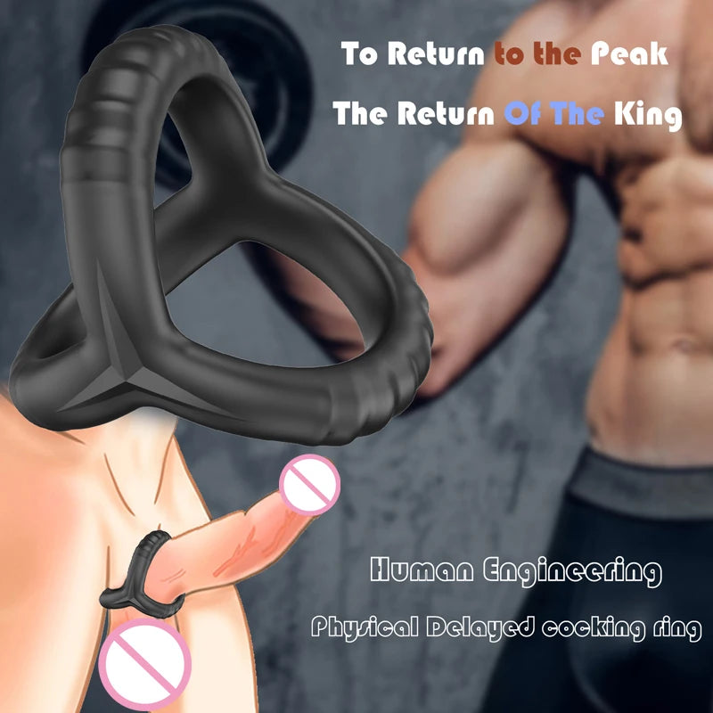 Black Silicone Cock Ring for Men