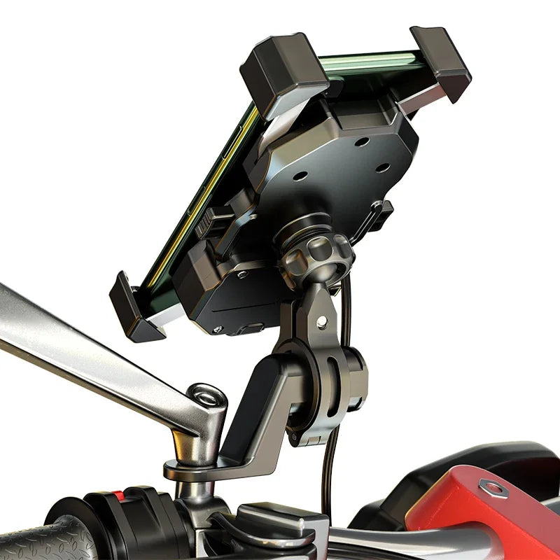 Motorcycle Phone Holder with Fast Wireless Charging