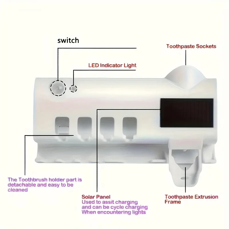 Smart Toothbrush Holder with Auto Dispenser