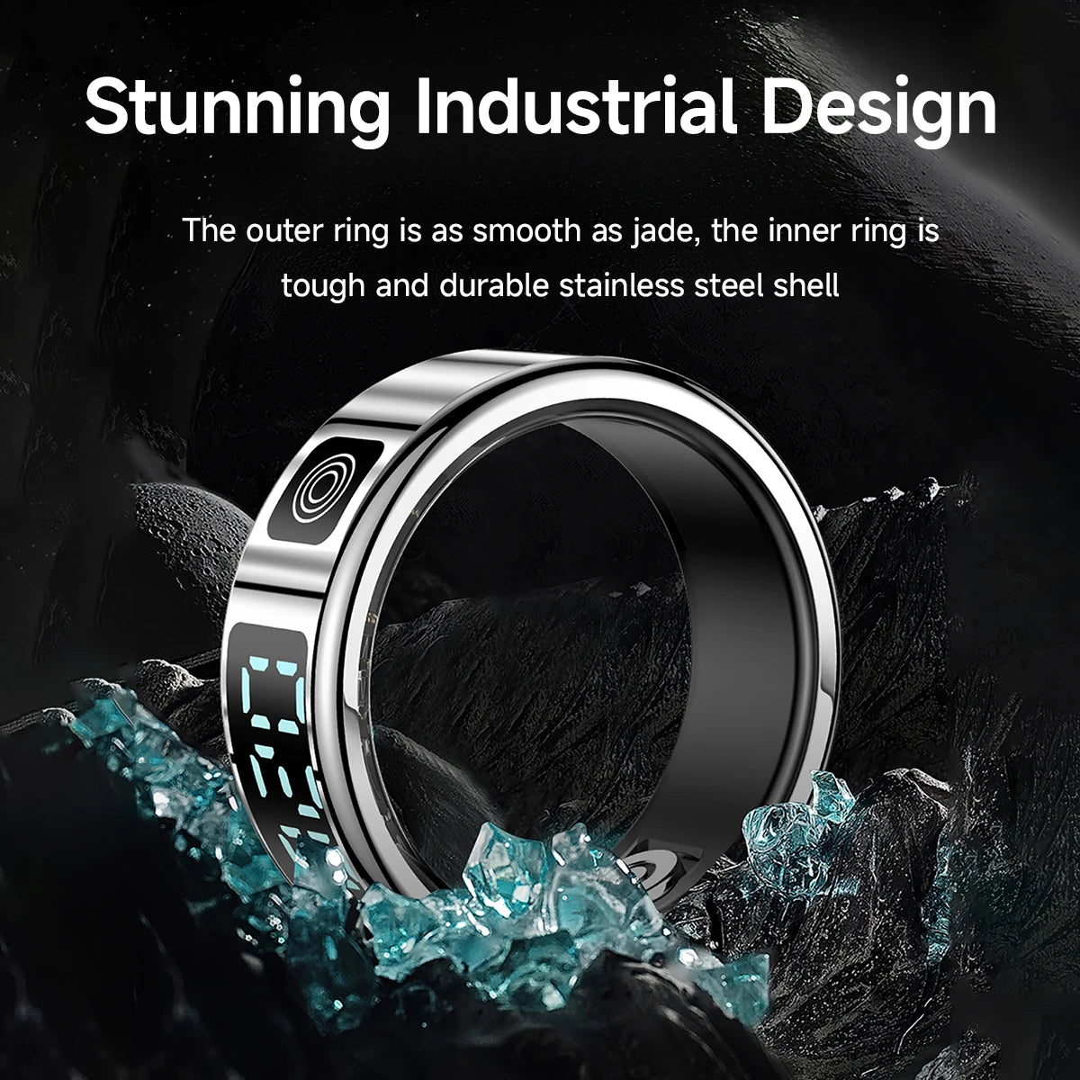 Smart Ring 5ATM Waterproof with Gesture Control