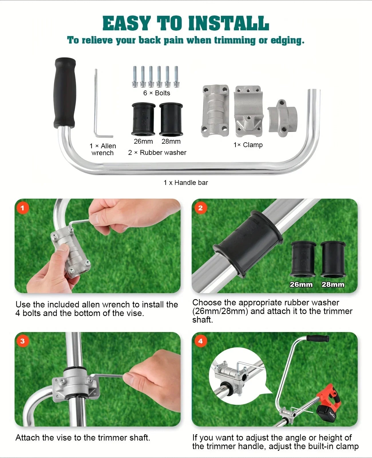 Ergonomic Trimmer Handle for Weed Whackers