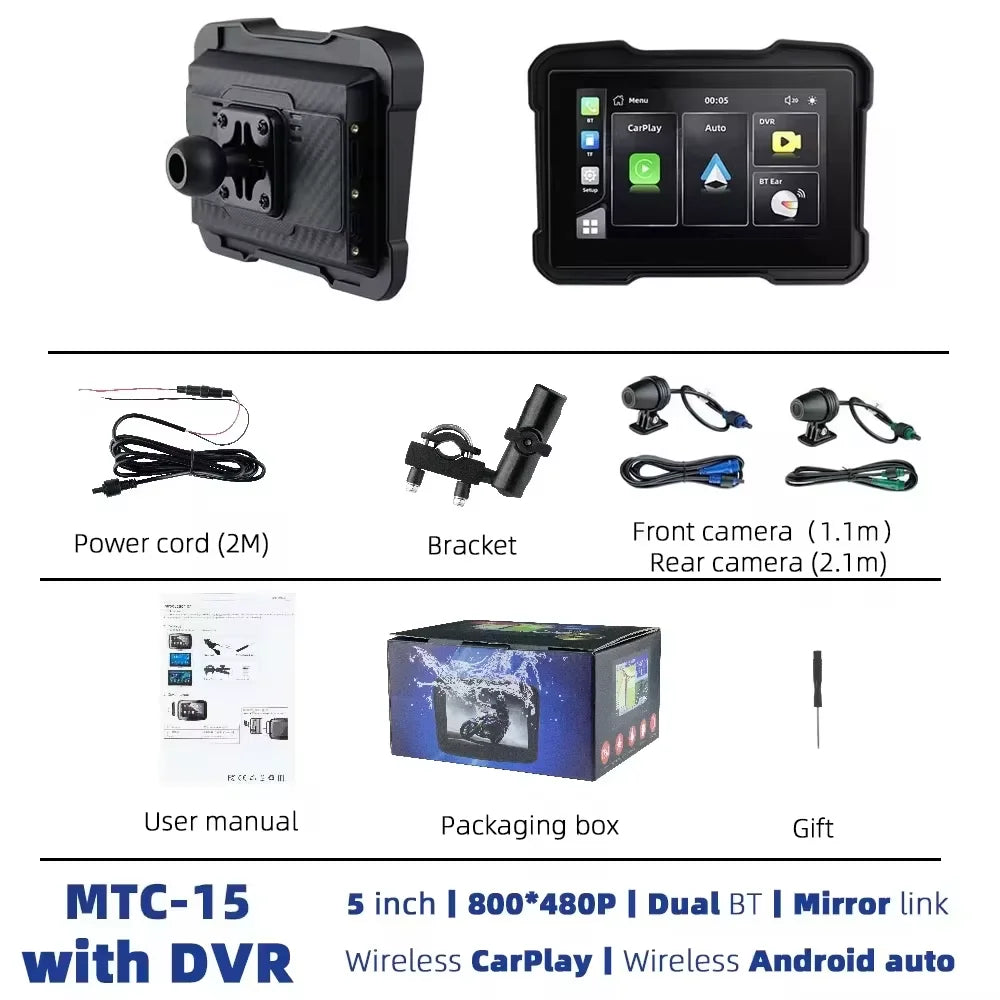 EKIY 5″ Wireless CarPlay & Android Auto GPS Display