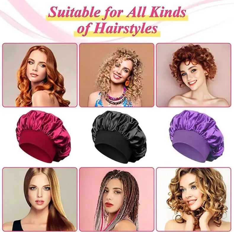 Silk Nightcap for Women with Wide Brim