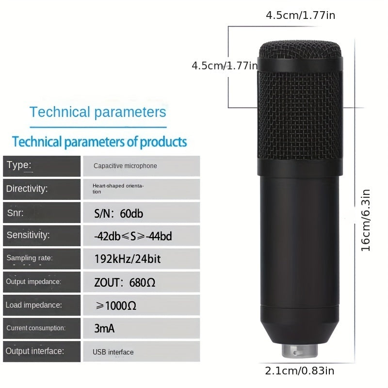 192kHz USB Condenser Microphone for Streaming