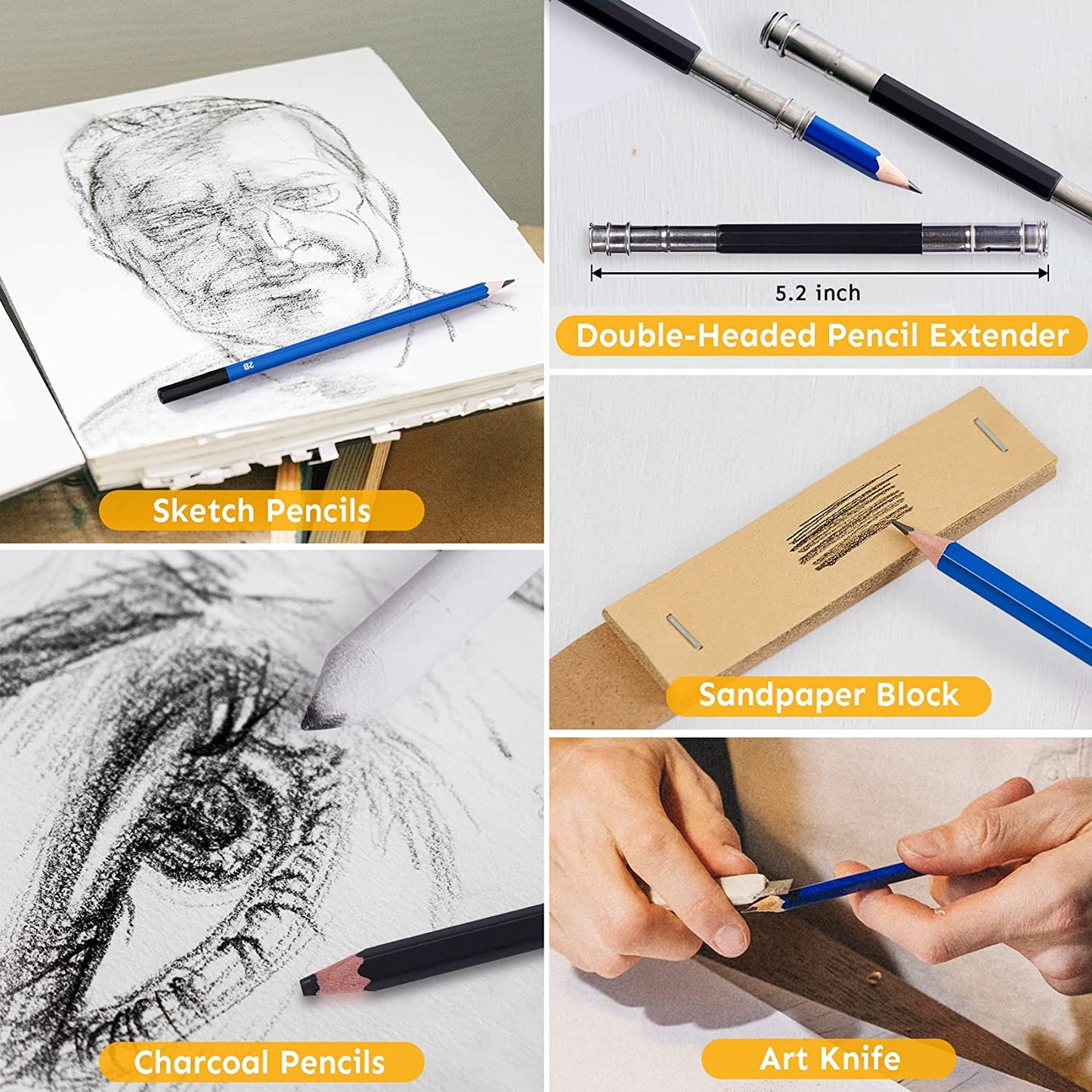 35pcs Premium Drawing Pencil Set for Artists