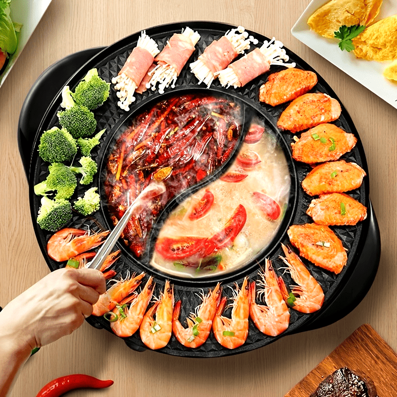 Electric Smokeless BBQ Grill & Hot Pot Duo
