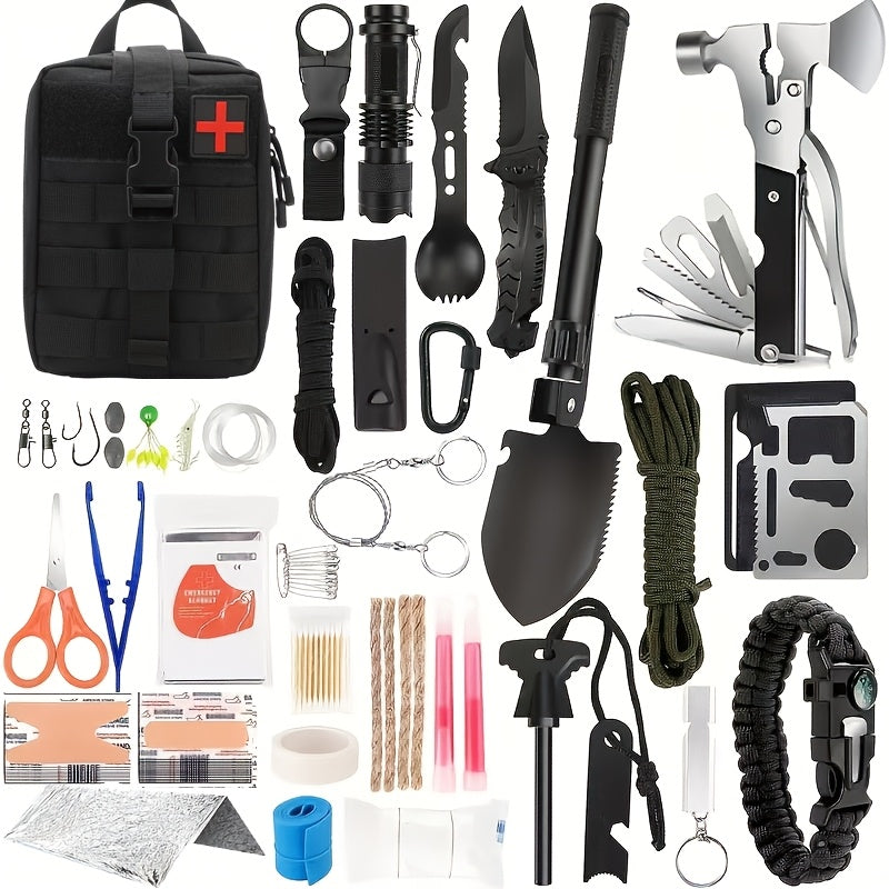 158pcs Survival Kit with 20 Insulation Blankets