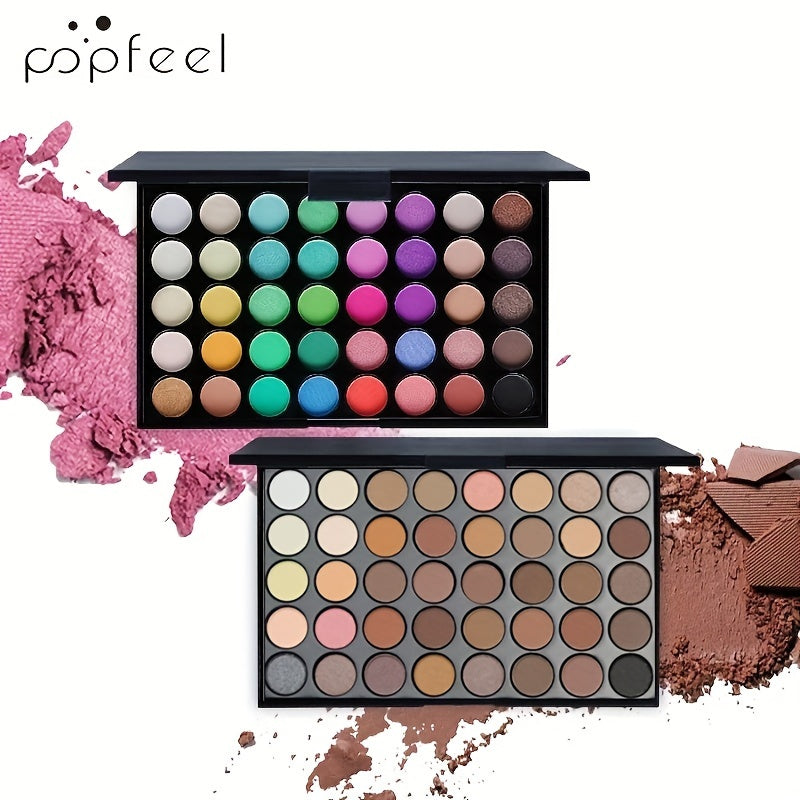 40-Color Eyeshadow & 8PC Brush Set for Women - Clickilix