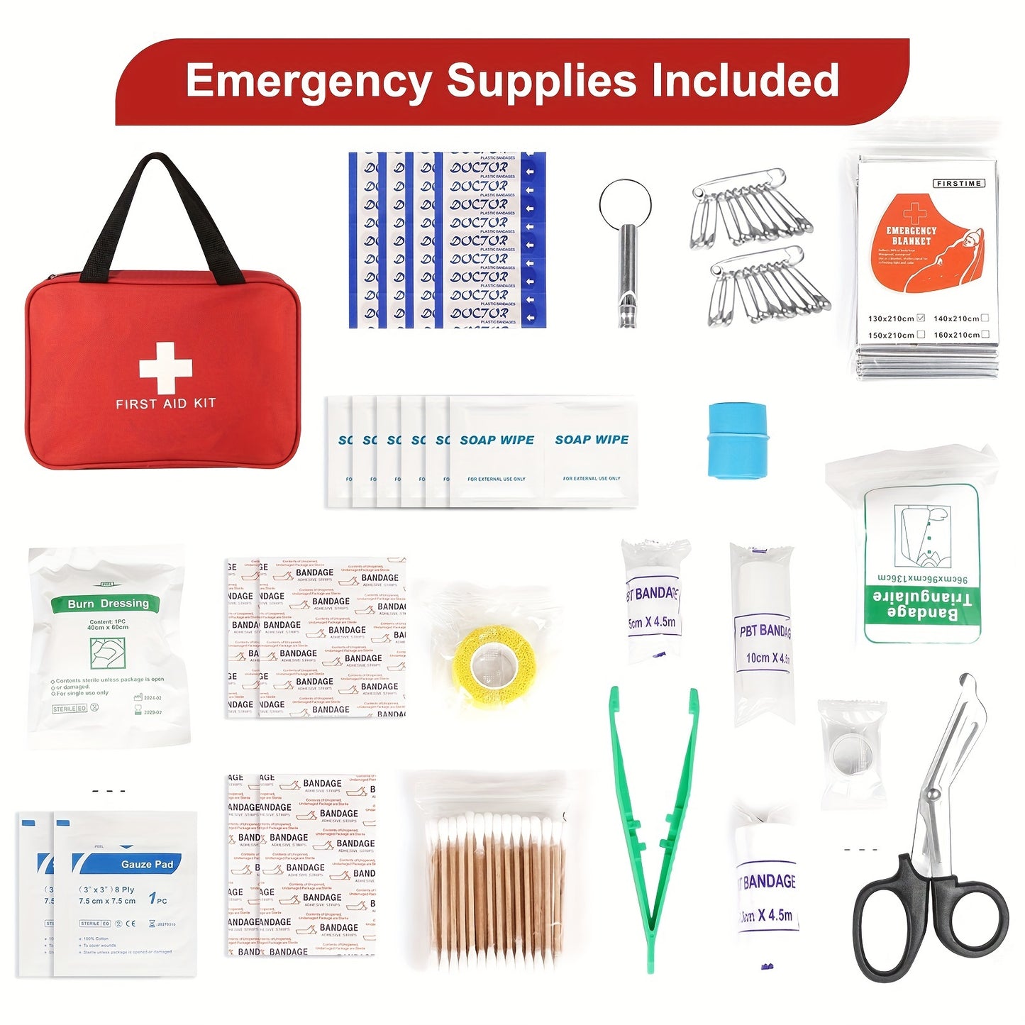 Portable First Aid Kit for Home, Car, Camping