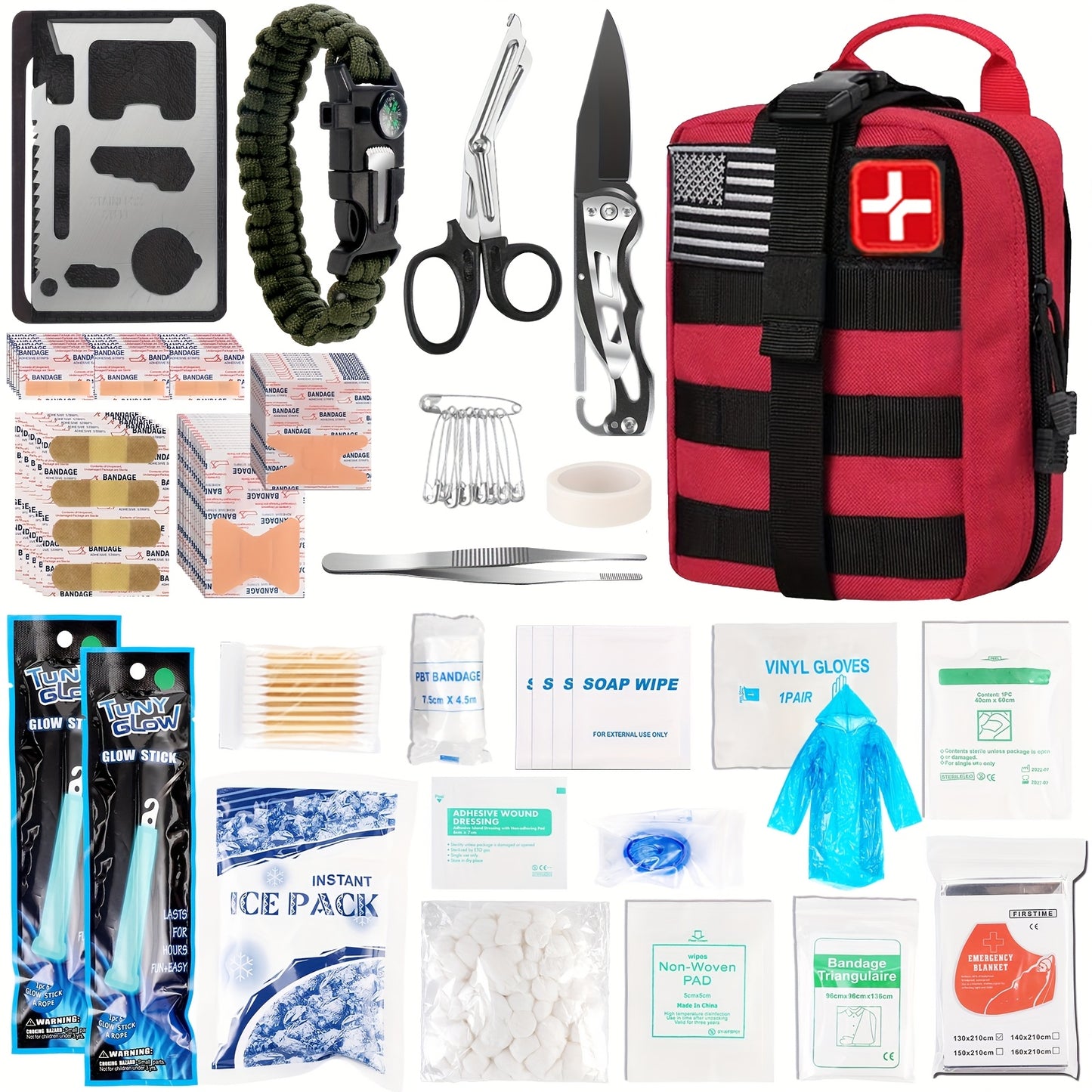 152-in-1 Emergency Survival Kit with Molle Pouch