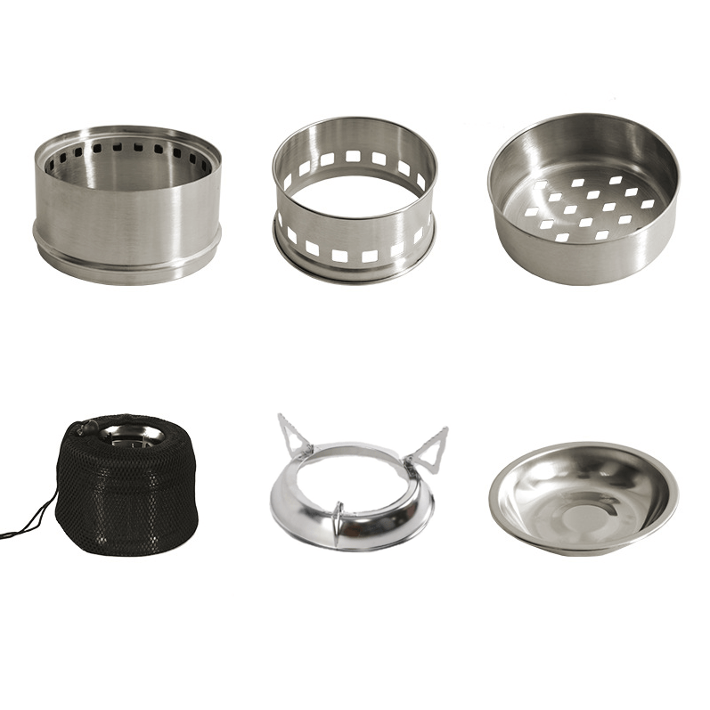Mini Stainless Steel Camping Stove – Wood Burning