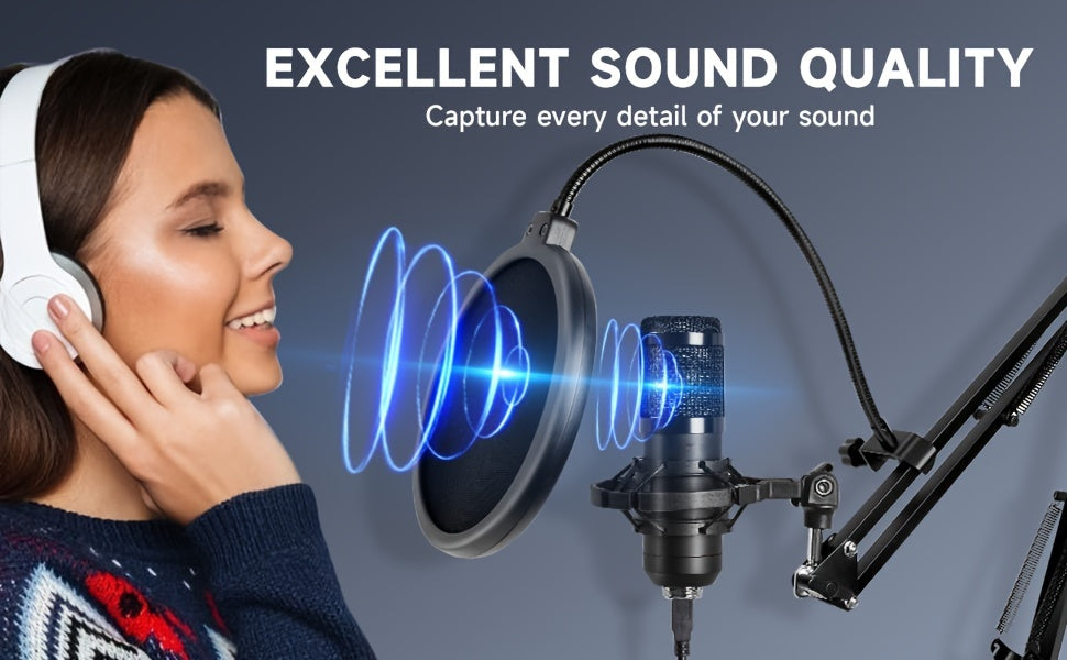 192kHz USB Condenser Microphone for Streaming
