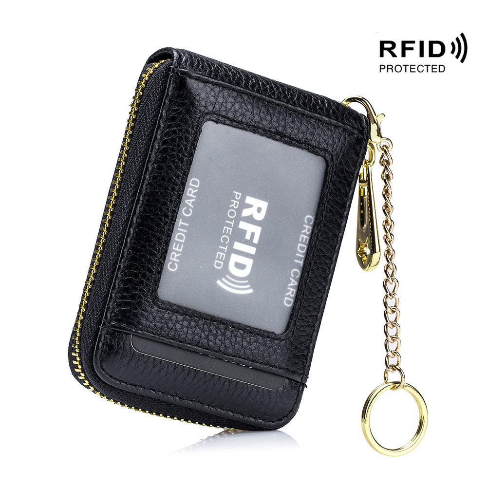 RFID Blocking Card Holder Wallet – Zip Around, Stylish - Clickilix