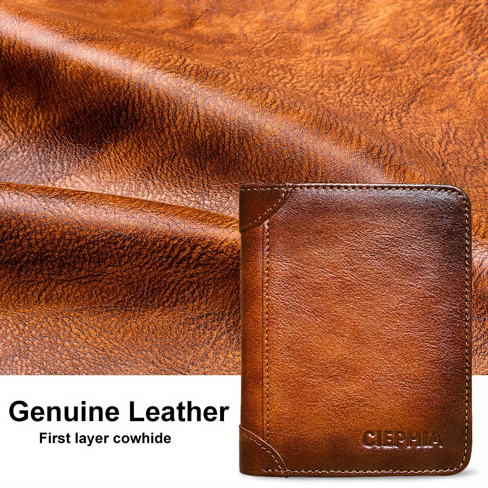 Vintage RFID Leather Wallet for Men