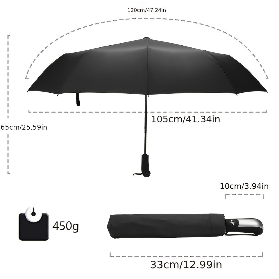 Automatic Foldable Umbrella – Ten-Bone, All-Weather Protection - Clickilix