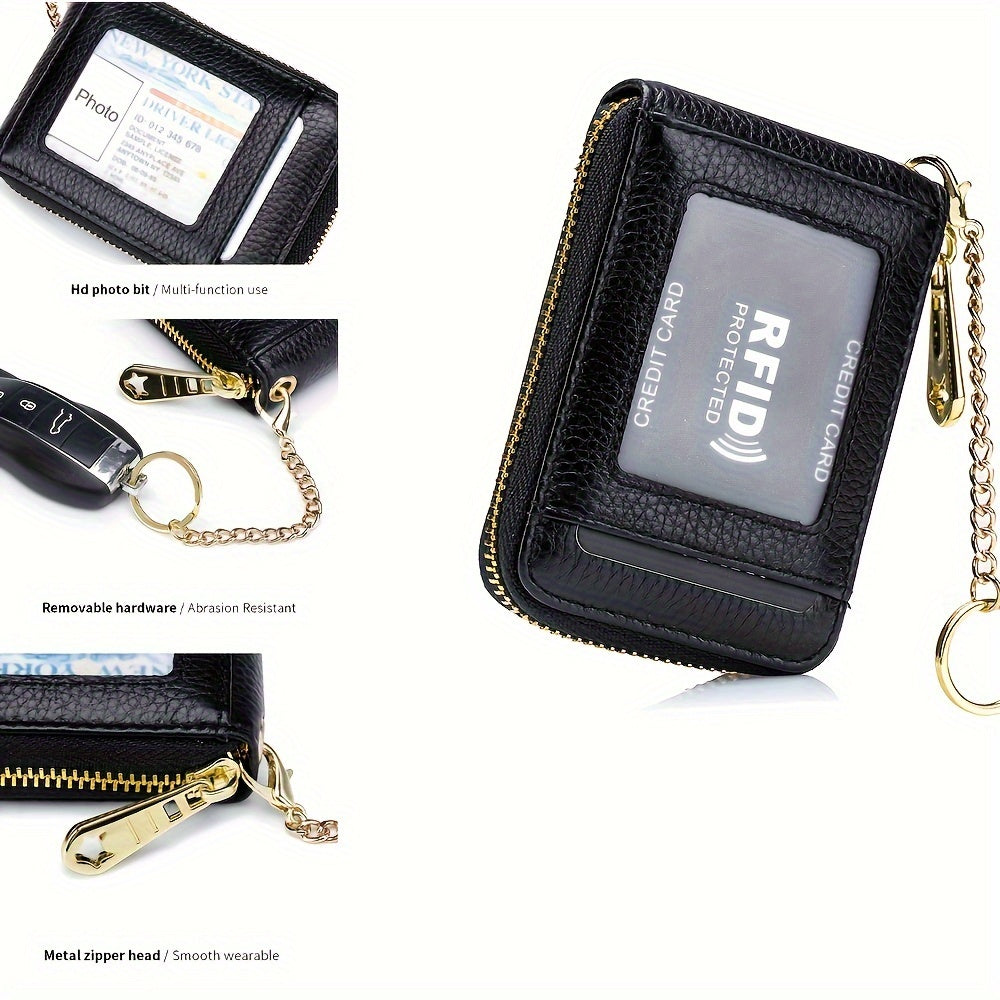 RFID Blocking Card Holder Wallet – Zip Around, Stylish - Clickilix