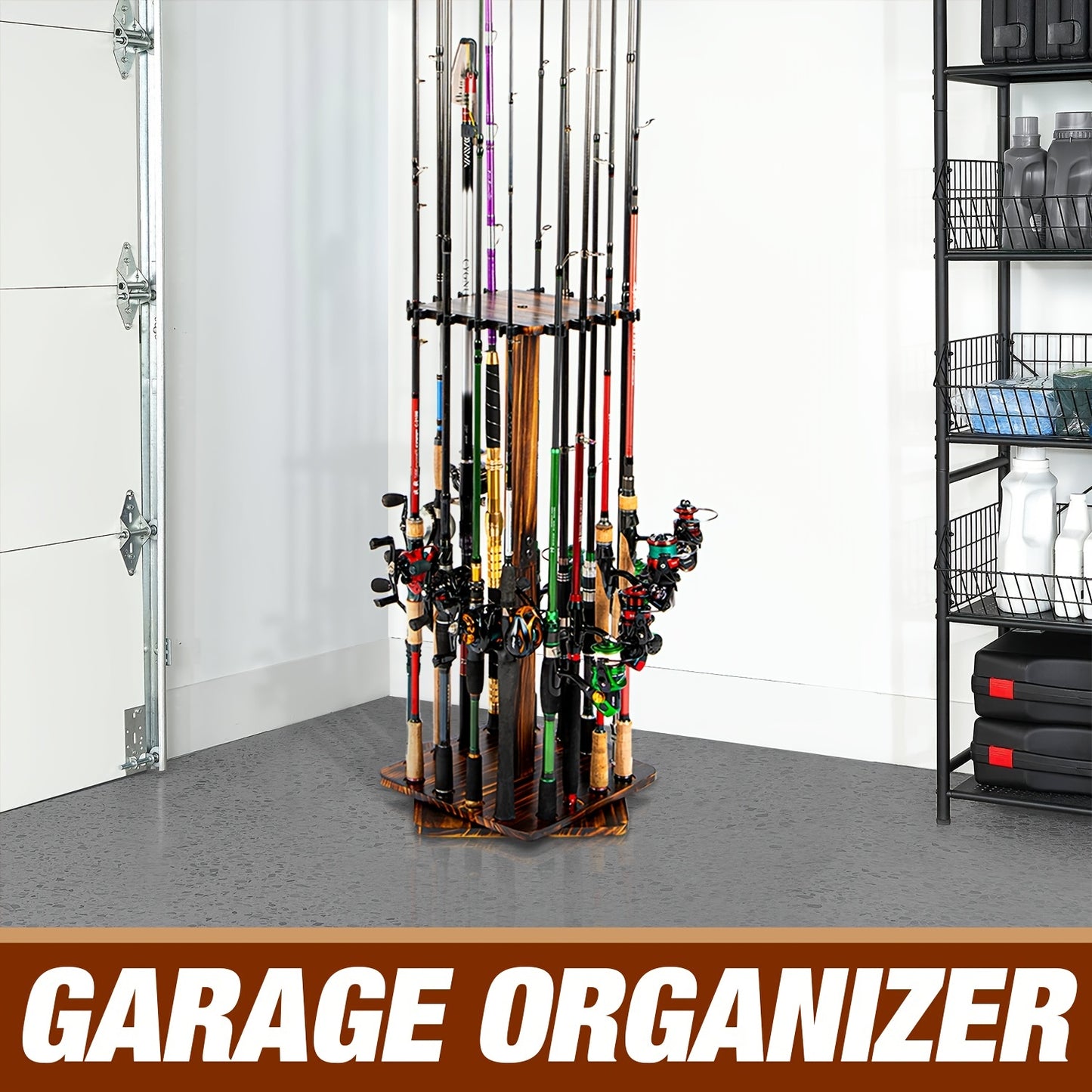 360° Swivel Fishing Rod Storage Rack