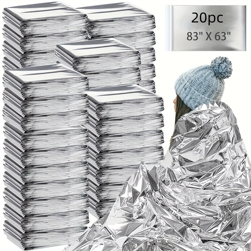 20 Pack XL Emergency Thermal Survival Blankets